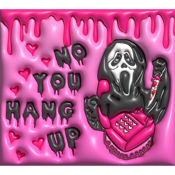 Ghost Face 20oz Skinny Tumbler Custom W/ Metal Straw Double Insulated Pink - Picture 2 of 2